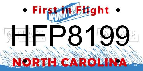 HFP8199 North Carolina License Plate