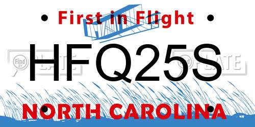 HFQ25S North Carolina License Plate