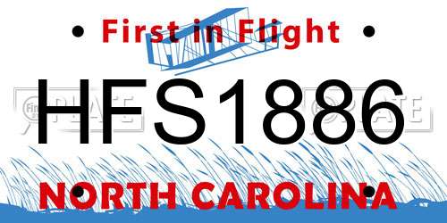 HFS1886 North Carolina License Plate