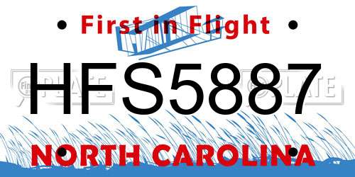 HFS5887 North Carolina License Plate