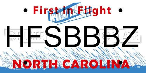 HFSBBBZ North Carolina License Plate