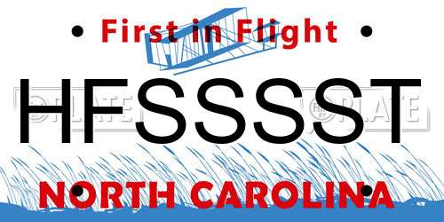 HFSSSST North Carolina License Plate