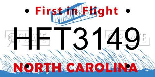 HFT3149 North Carolina License Plate