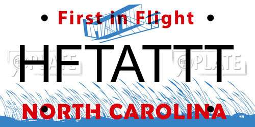 HFTATTT North Carolina License Plate