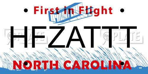 HFZATTT North Carolina License Plate