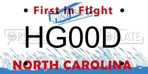 HG00D North Carolina License Plate