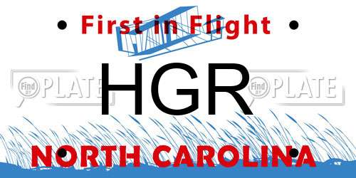 HGR North Carolina License Plate