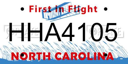 HHA4105 North Carolina License Plate