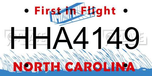 HHA4149 North Carolina License Plate