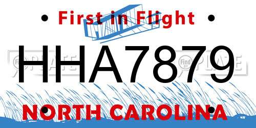 HHA7879 North Carolina License Plate