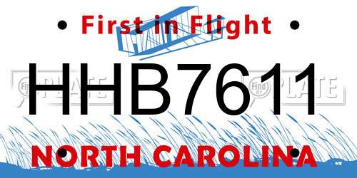 HHB7611 North Carolina License Plate