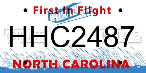 HHC2487 North Carolina License Plate