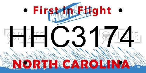 HHC3174 North Carolina License Plate