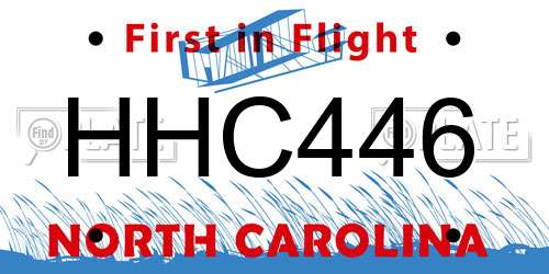 HHC446 North Carolina License Plate