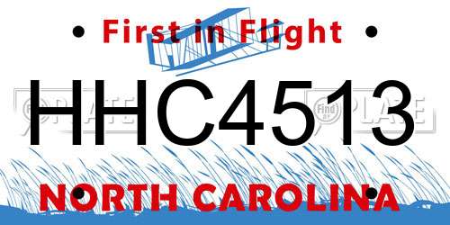 HHC4513 North Carolina License Plate