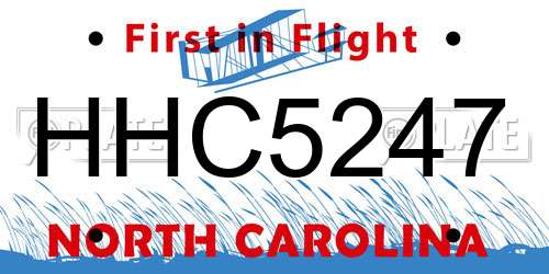 HHC5247 North Carolina License Plate