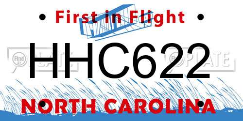 HHC622 North Carolina License Plate