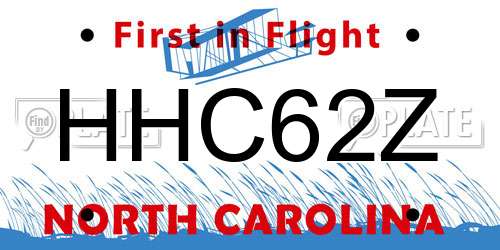 HHC62Z North Carolina License Plate