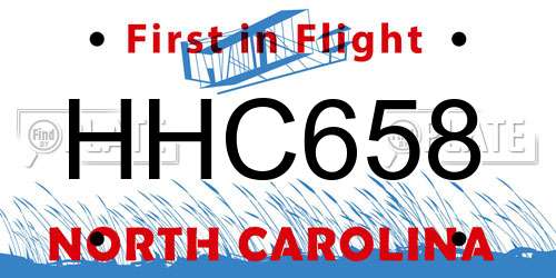 HHC658 North Carolina License Plate