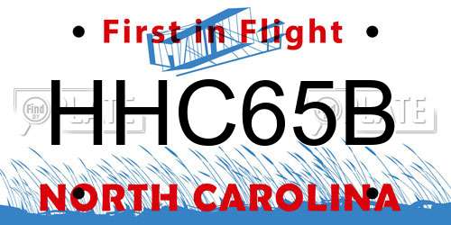 HHC65B North Carolina License Plate
