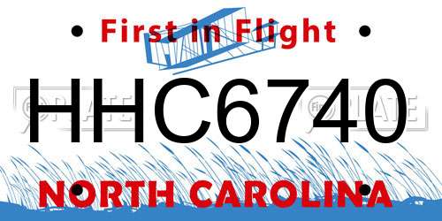 HHC6740 North Carolina License Plate