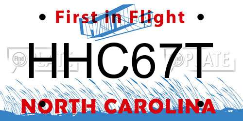 HHC67T North Carolina License Plate