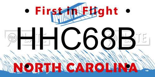 HHC68B North Carolina License Plate