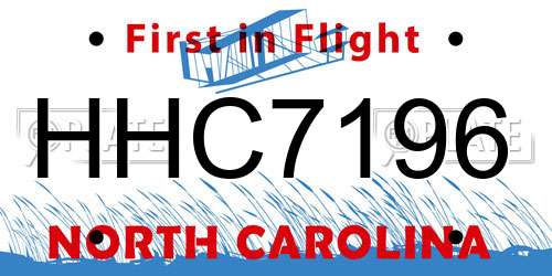 HHC7196 North Carolina License Plate