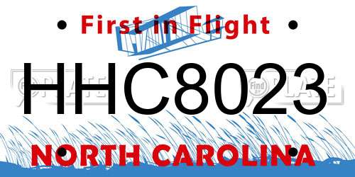 HHC8023 North Carolina License Plate