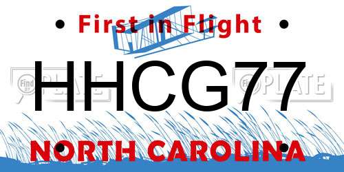 HHCG77 North Carolina License Plate