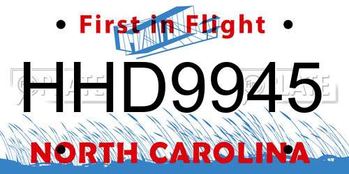 HHD9945 North Carolina License Plate