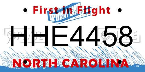 HHE4458 North Carolina License Plate