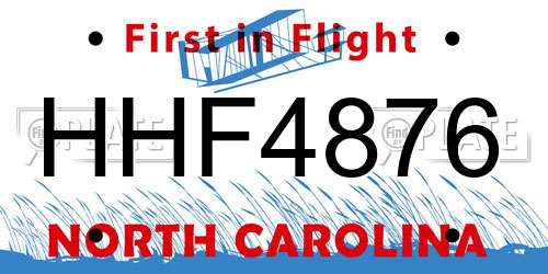 HHF4876 North Carolina License Plate
