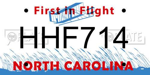 HHF714 North Carolina License Plate
