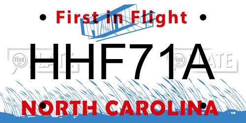 HHF71A North Carolina License Plate