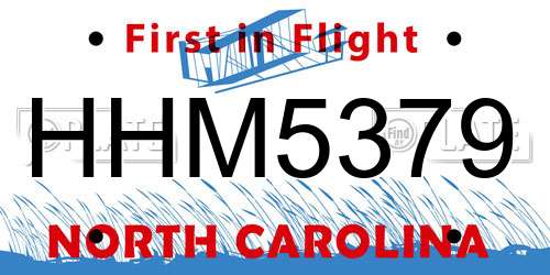 HHM5379 North Carolina License Plate