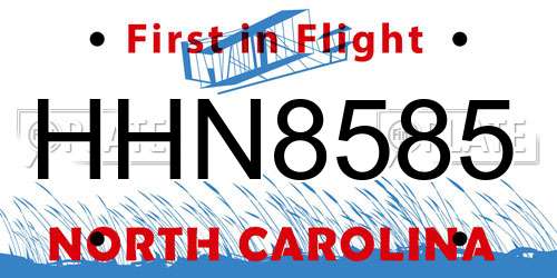 HHN8585 North Carolina License Plate