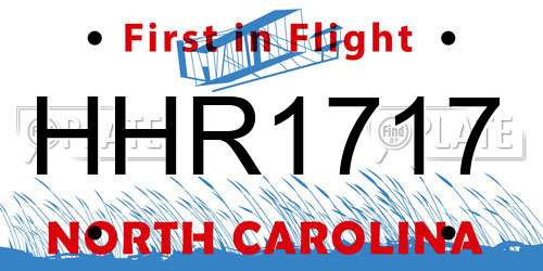 HHR1717 North Carolina License Plate