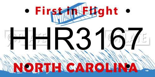 HHR3167 North Carolina License Plate