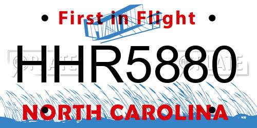 HHR5880 North Carolina License Plate