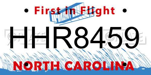 HHR8459 North Carolina License Plate