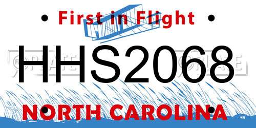 HHS2068 North Carolina License Plate