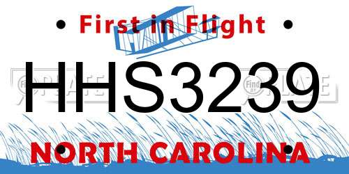 HHS3239 North Carolina License Plate
