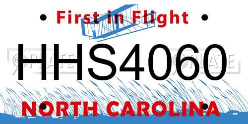HHS4060 North Carolina License Plate