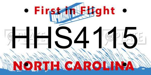 HHS4115 North Carolina License Plate