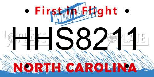 HHS8211 North Carolina License Plate
