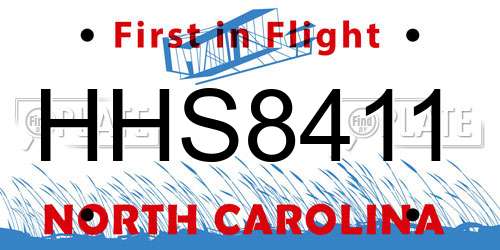 HHS8411 North Carolina License Plate