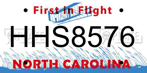 HHS8576 North Carolina License Plate