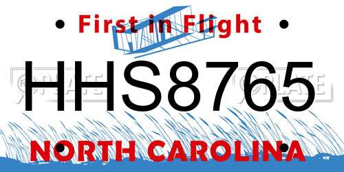 HHS8765 North Carolina License Plate