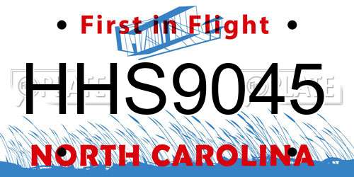 HHS9045 North Carolina License Plate